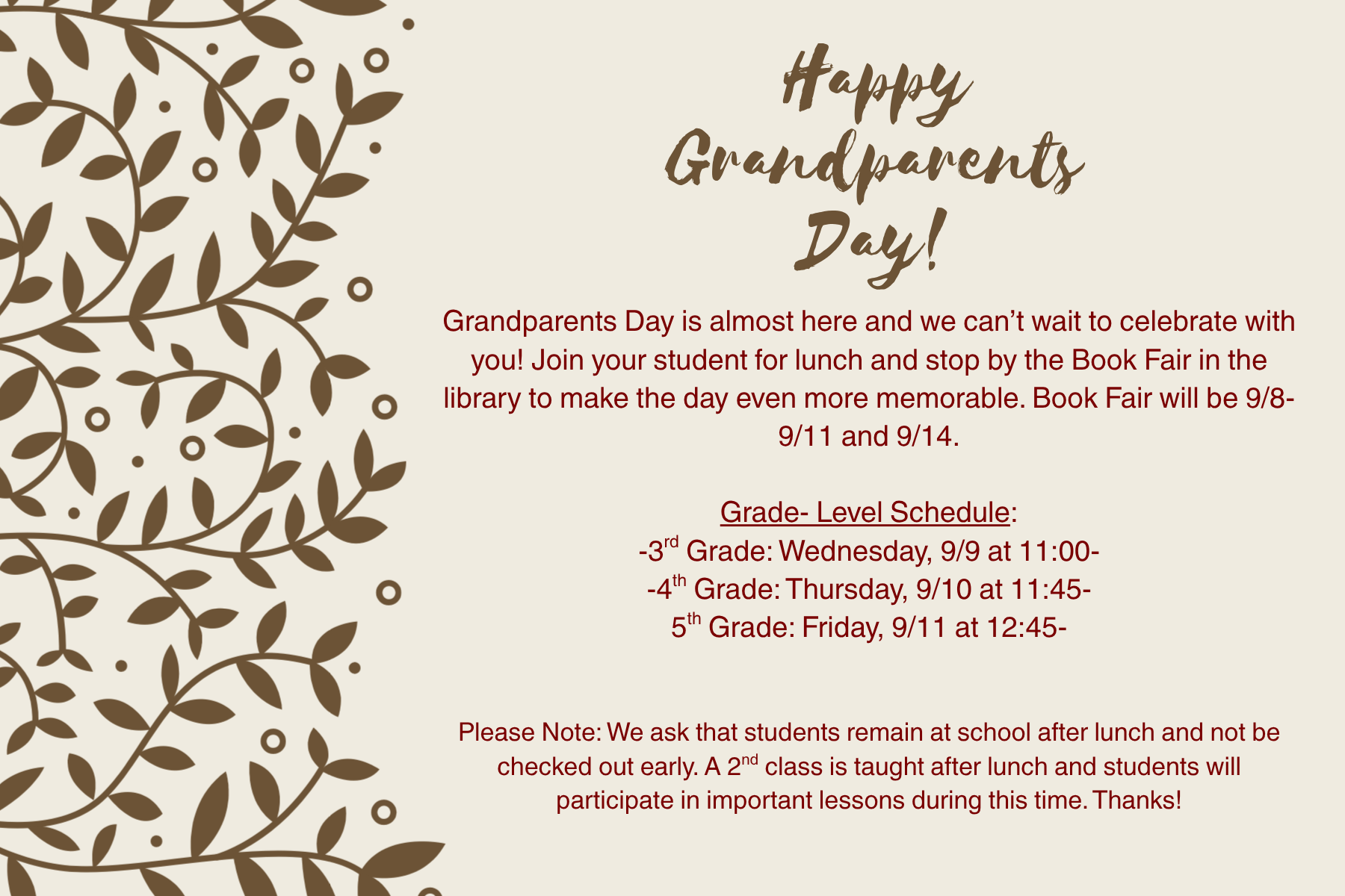 Grandparents Day Lunch