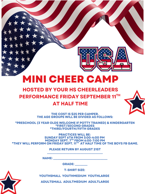 Mini Cheer Camp Forms 
