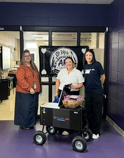 Excel ER stopped by today to go door to door offering energy drinks to our teachers and staff