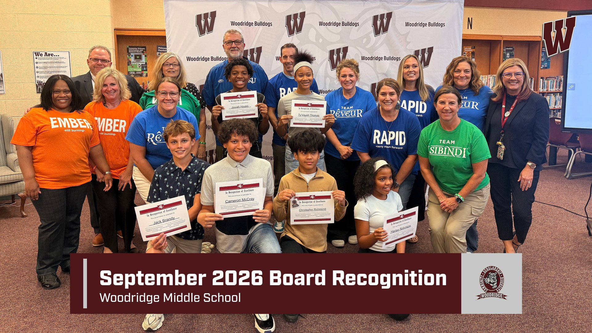 September Board Meeting Recap: Celebrating Woodridge Middle School Leaders