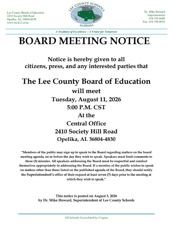 Board Meeting Notice