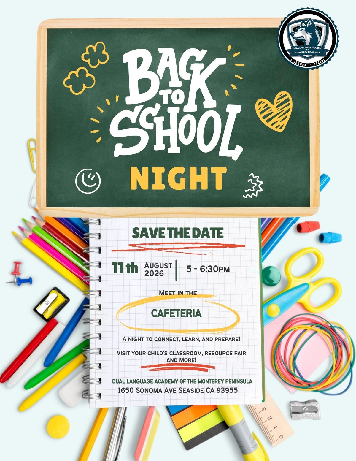 Save the date: Back to School Night