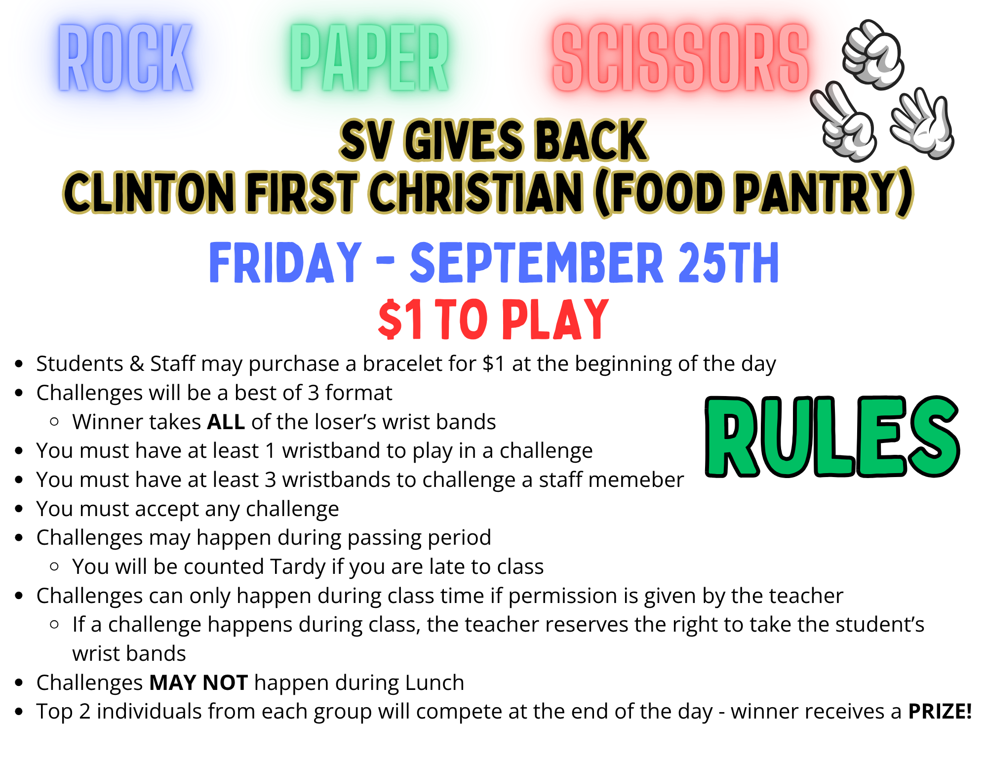 SV GIVES BACK THIS FRIDAY! 
