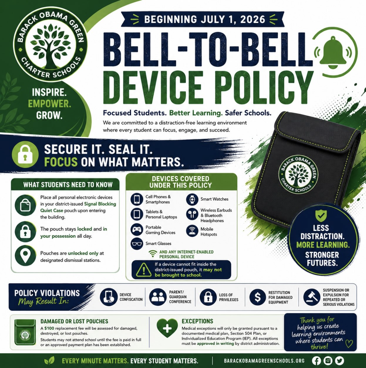 Bell-To-Bell Device Policy
