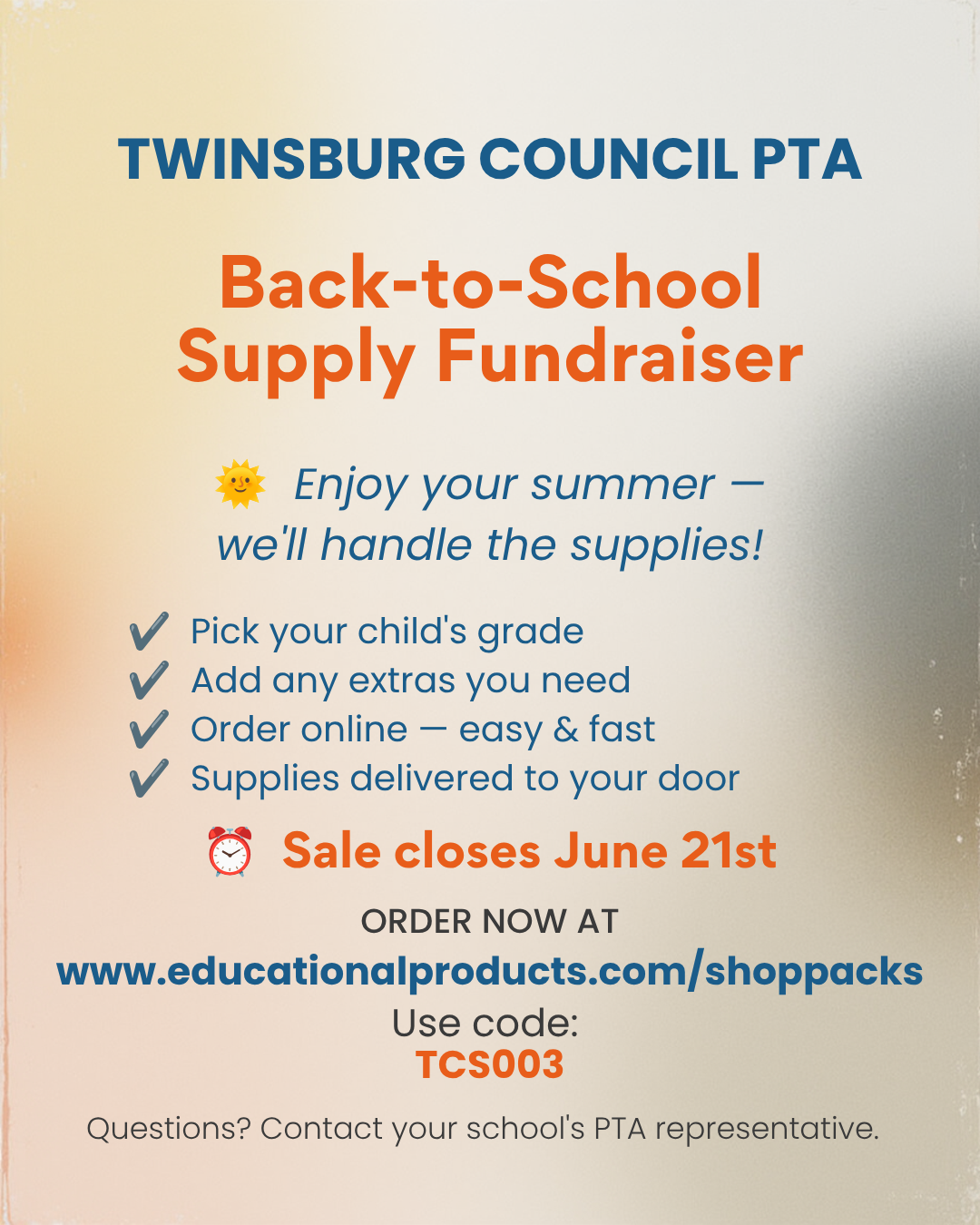 PTA's Back to School Supply Fundraiser