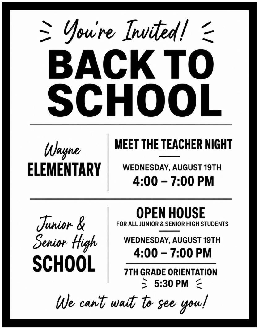 Meet the Teacher / Open House / 7th Grade Orientation
