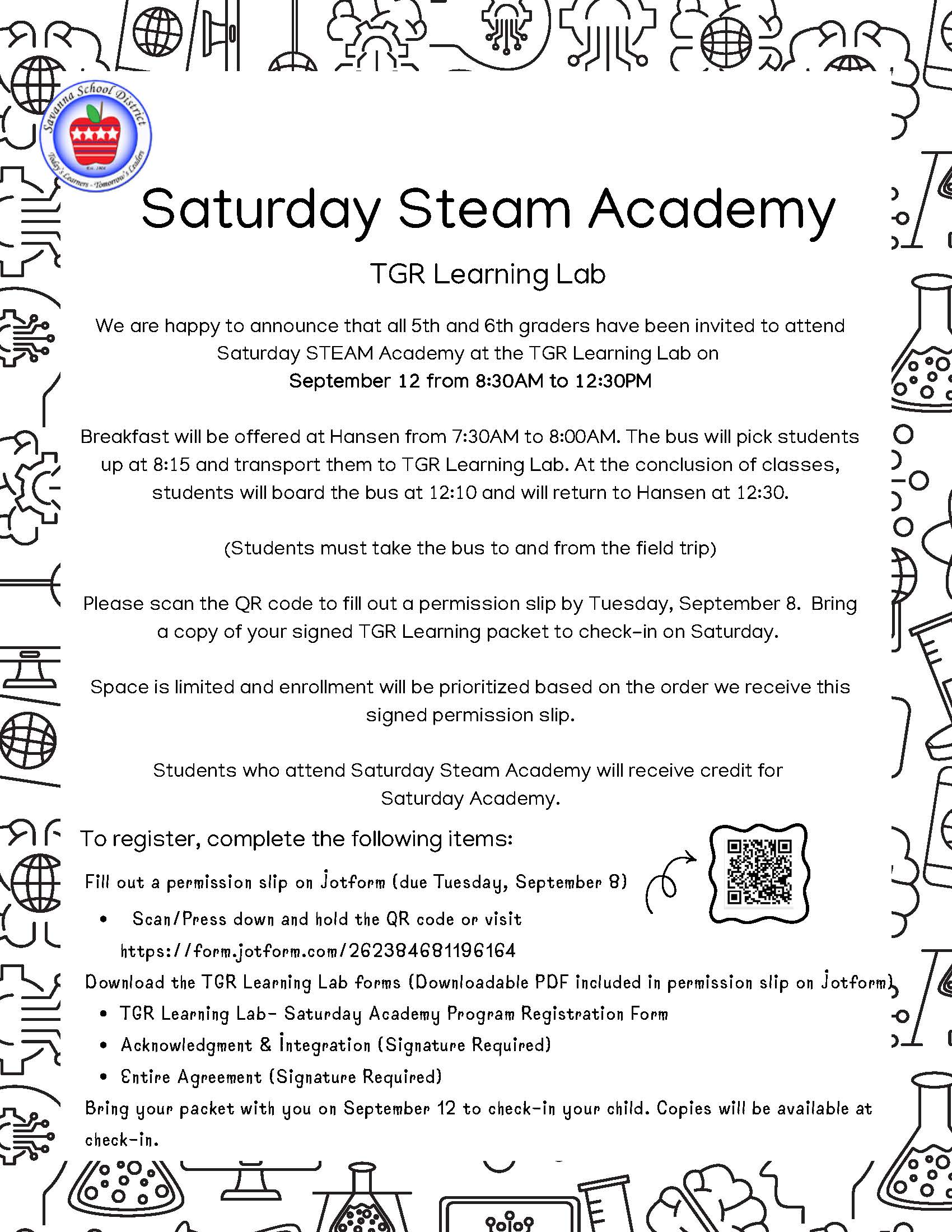 Saturday STEAM Academy at TGR Learning Lab for 5th & 6th Grade students