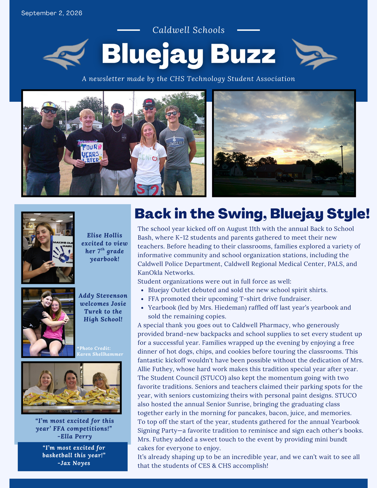 Bluejay Buzz is BACK! Sept. 3 Edition