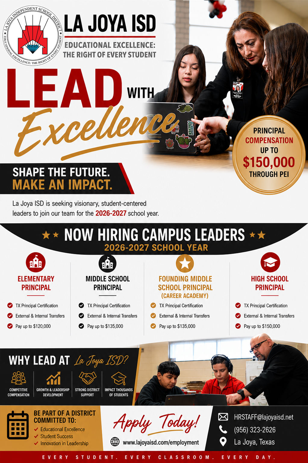 🍎📣 Leadership Opportunities Available at La Joya ISD! 📣🍎