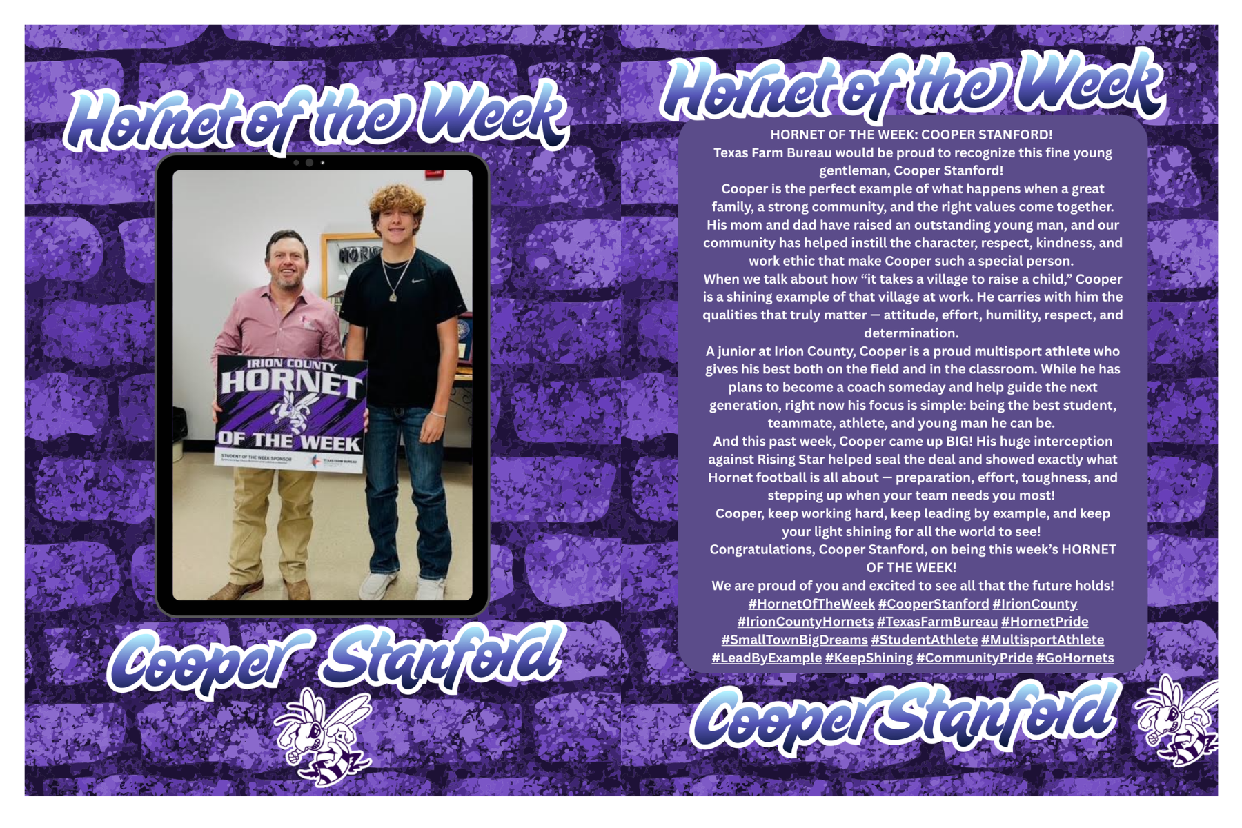 HORNET OF THE WEEK