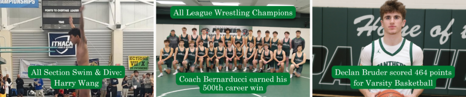 Photos of winter athletes who were recognized at the meeting.