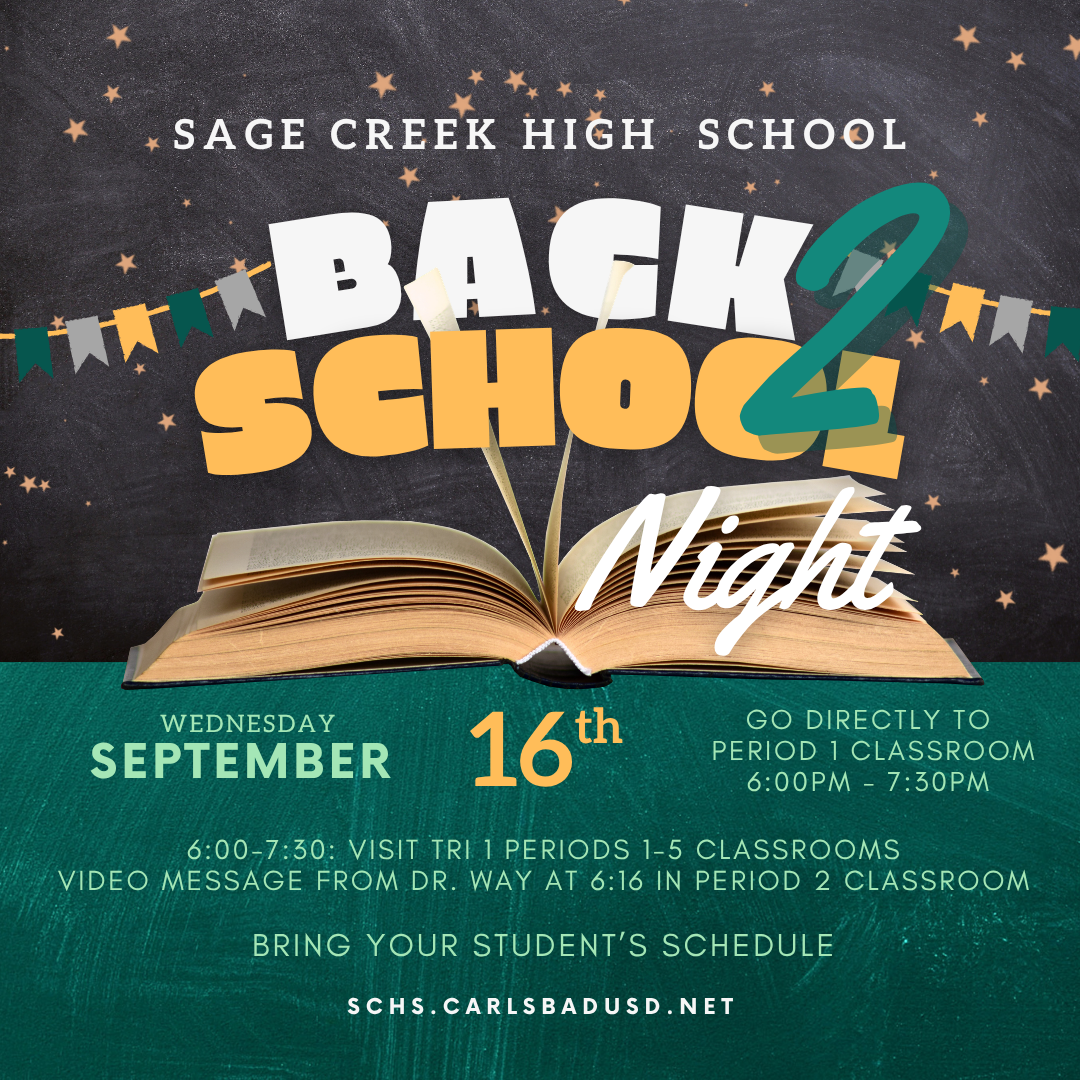 Save the Date- Back to School Night; Weds, 9/16