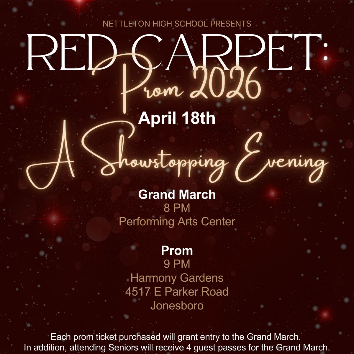 Nettleton High School presents 'Red Carpet: Prom 2026' on April 18th, a showstopping evening.