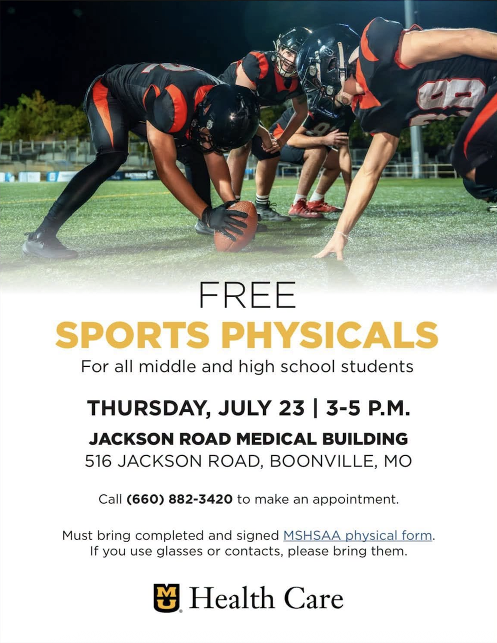 Free Sports Physicals – July 23