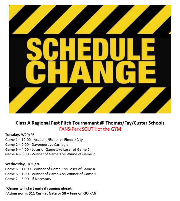 Softball Regional Tournament Update!!