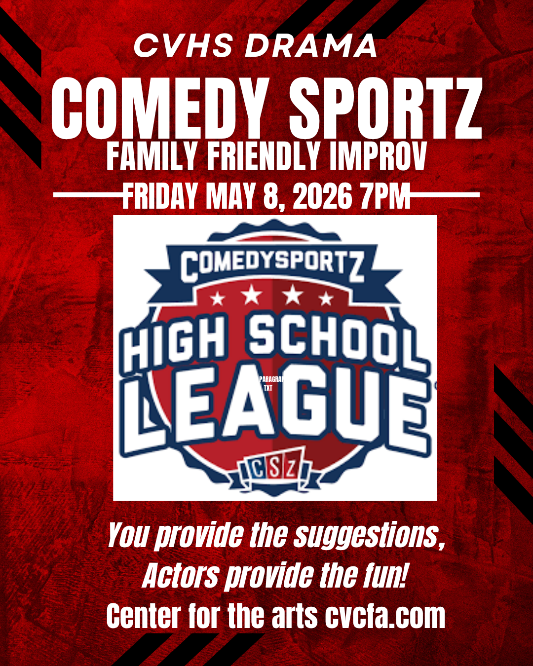 🎭 CVHS Drama Improv Show This Friday at 7PM