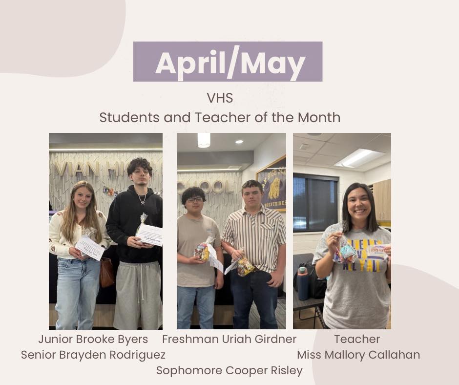 Students / Teacher of the Month for April/May