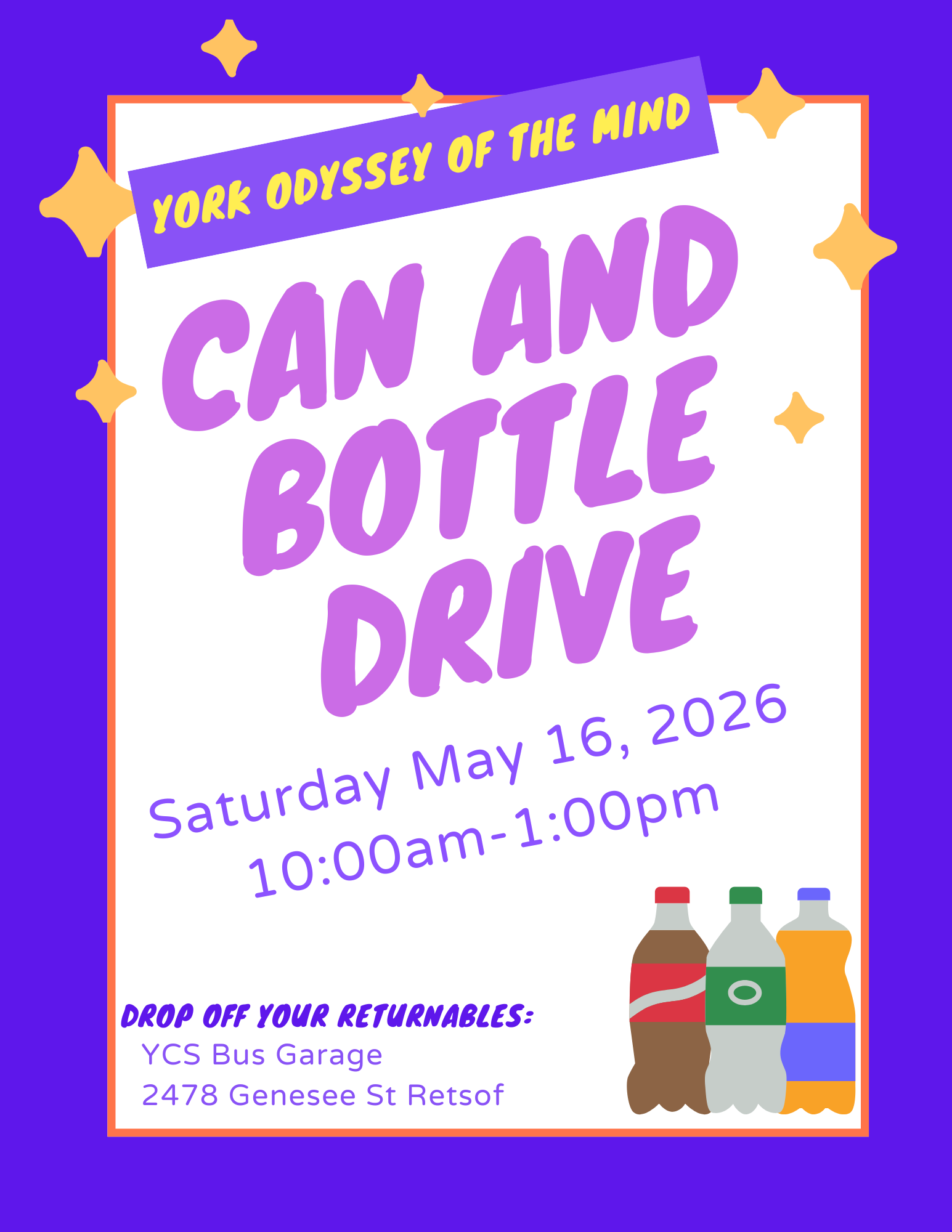 Odyssey of the Mind Bottle & Can Drive