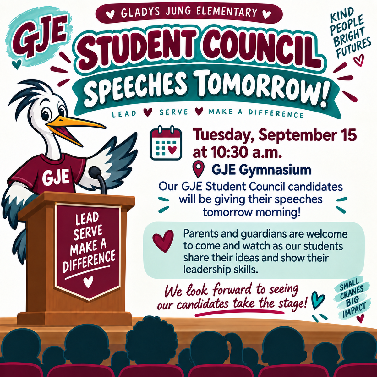 📣 Student Council Speeches Tomorrow!