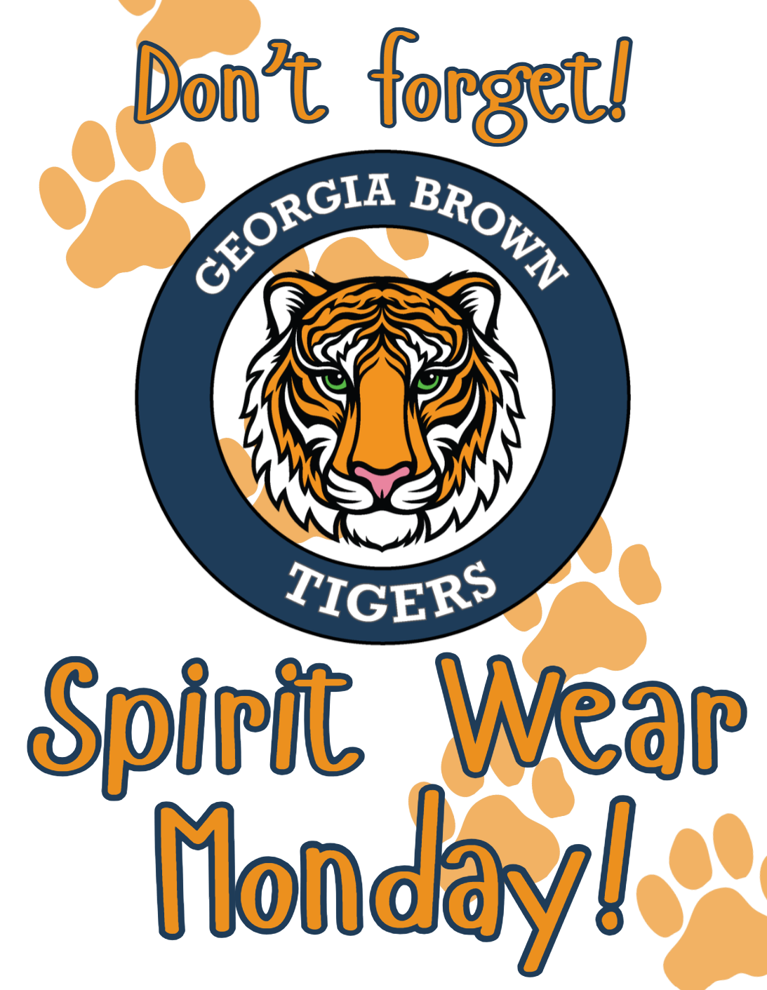 Show your tiger spirit tomorrow! 