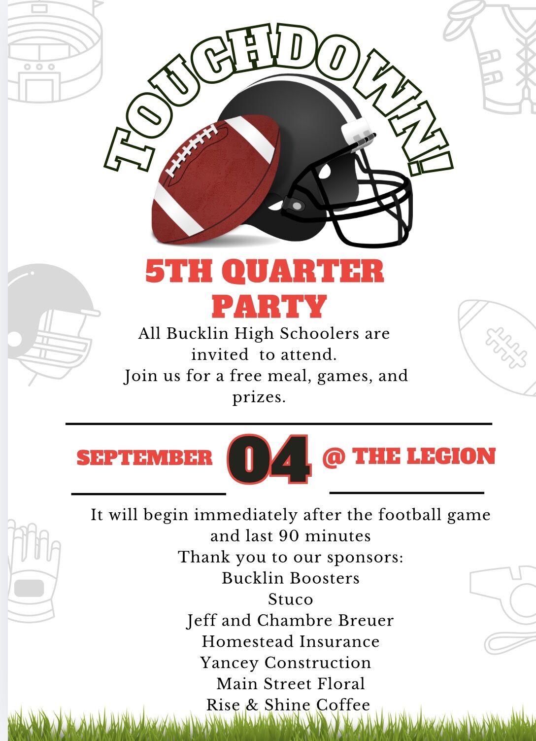 Announcements Friday, September 4th: