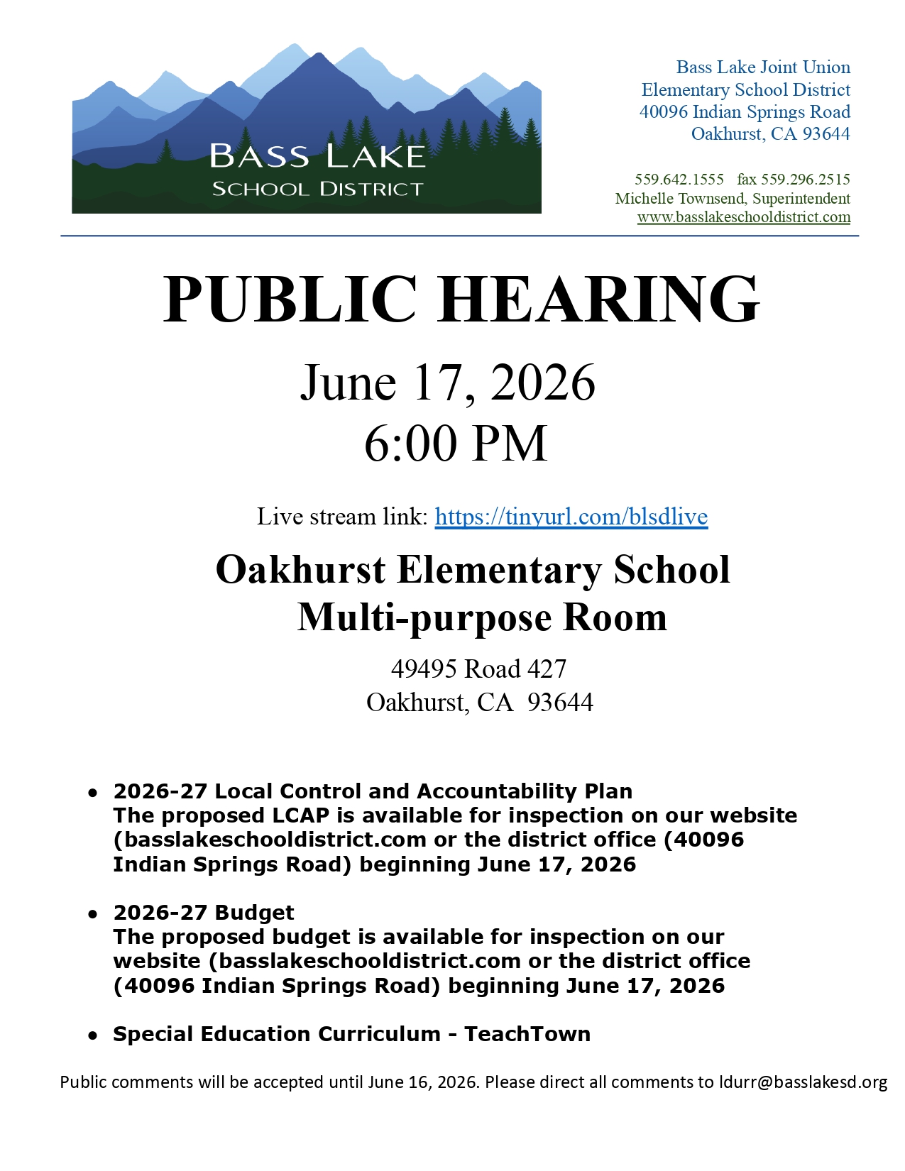 Public Hearing Notice