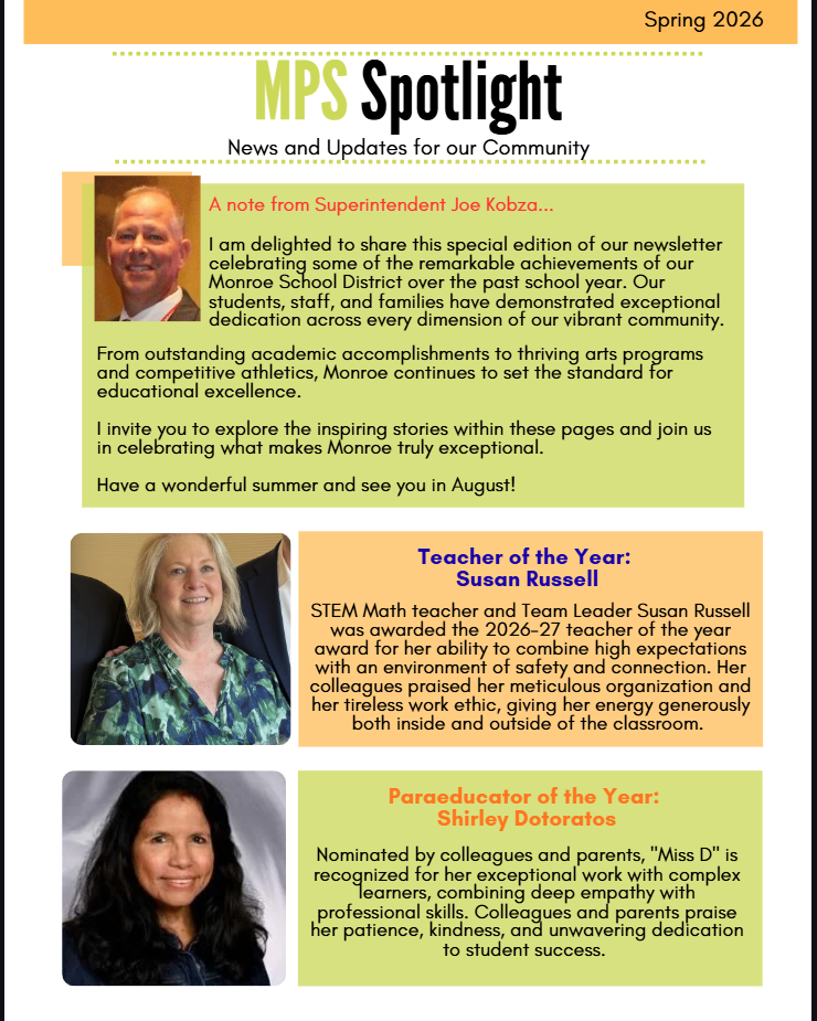 Monroe Public Schools Spring Newsletter