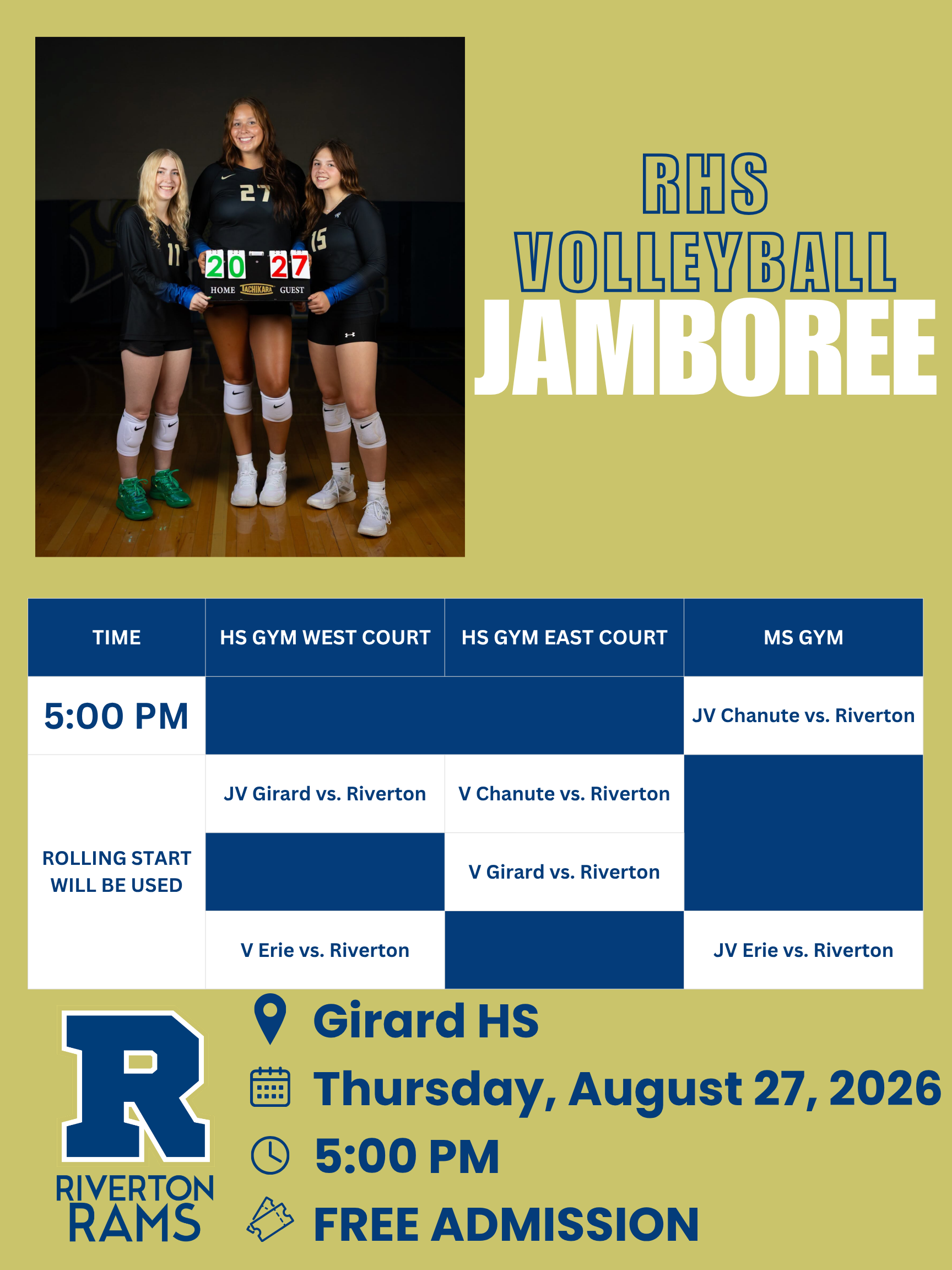 HS Volleyball Jamboree @ Girard (8/27)