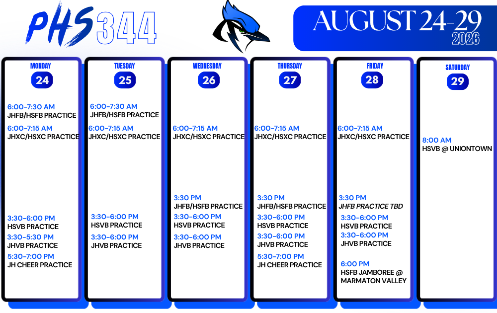 Week at a Glance August 24-29, 2026