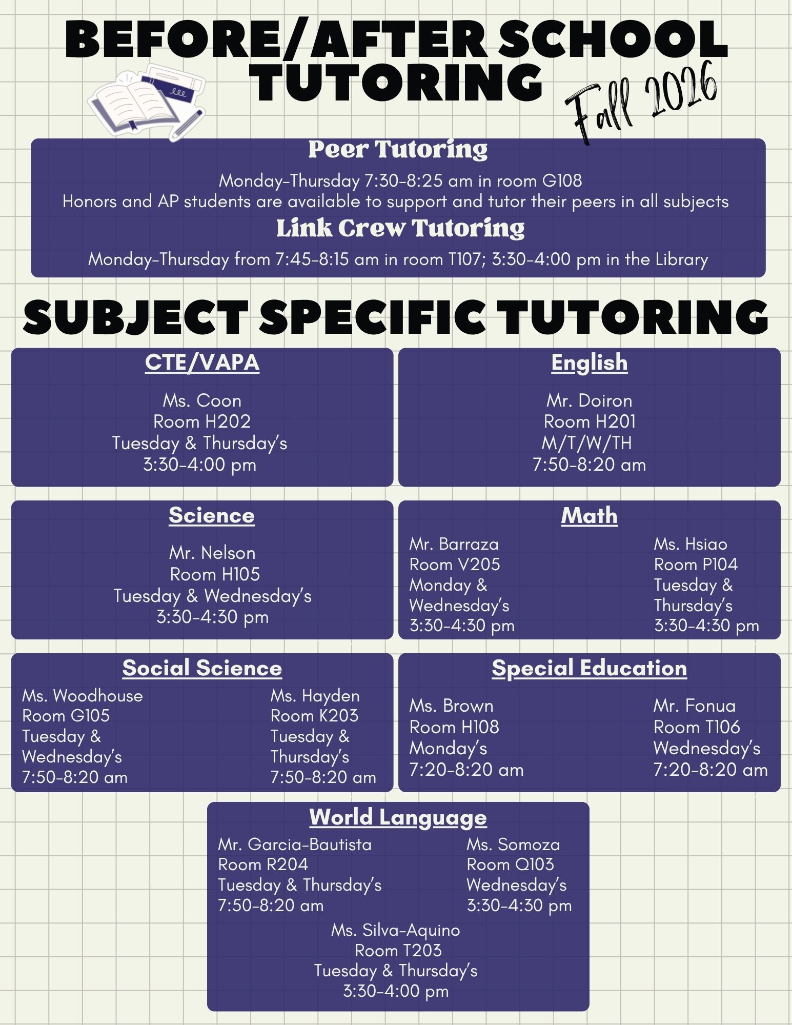 Tutoring has begun!!