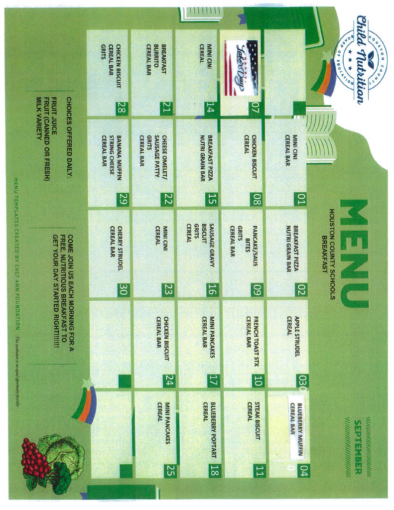 September Menus