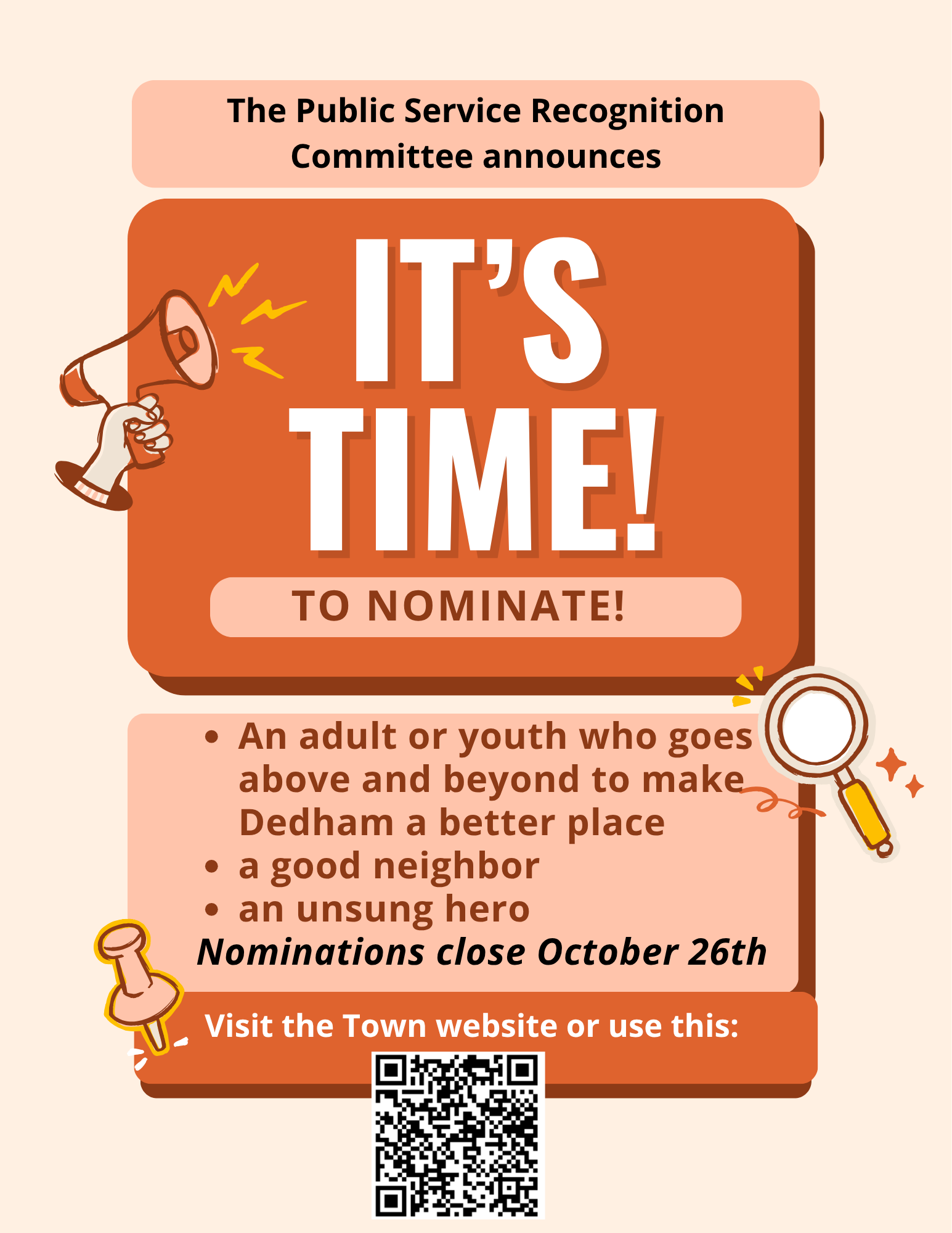 Public Service Recognition Award - Nominations Due 10/26/26 