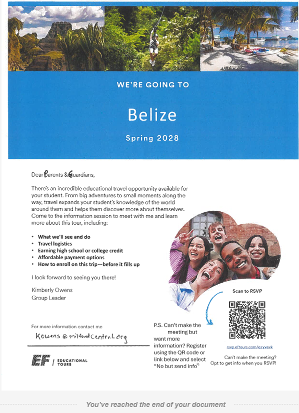 Belize Spring 2028