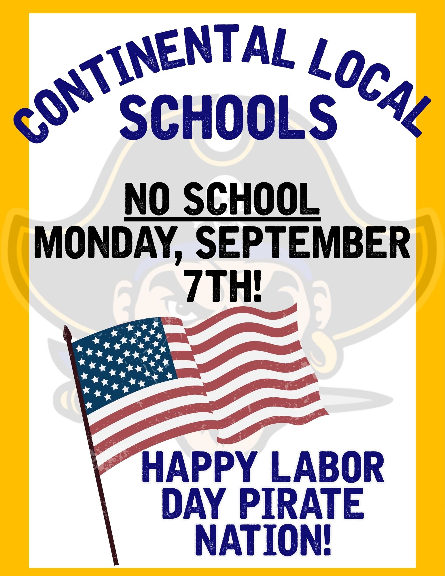 No School-Monday, September 7th!