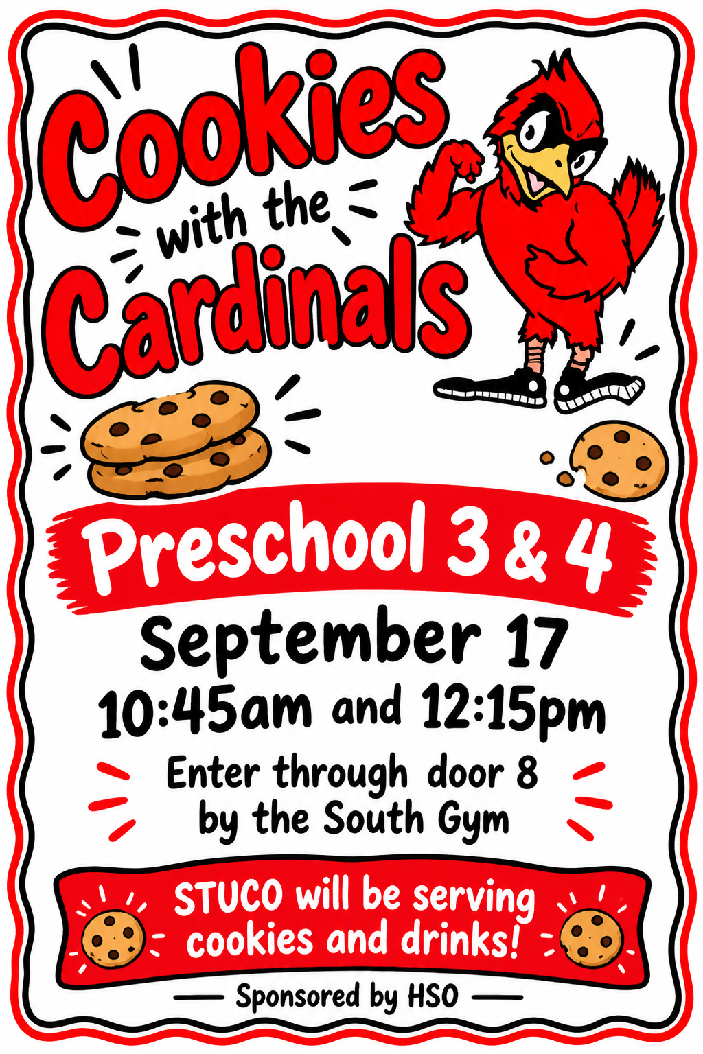 PreK Cookies with Cardinals - TOMORROW