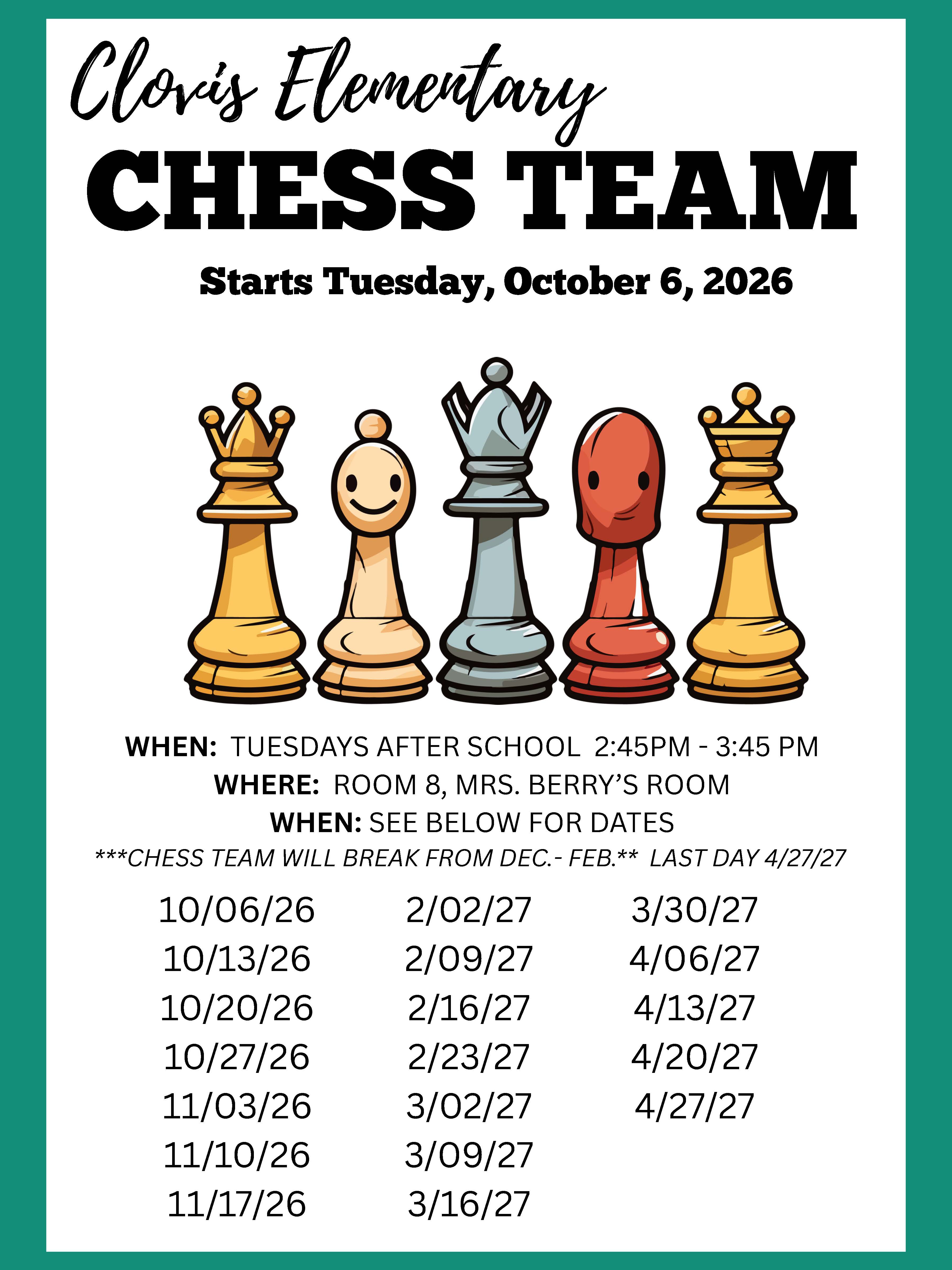 Chess Club Sign Ups