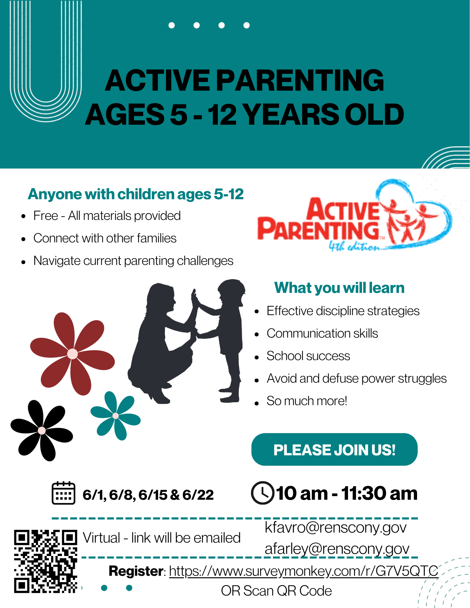 Rensselaer County SAP Team Hosts Free Virtual "Active Parenting" Course