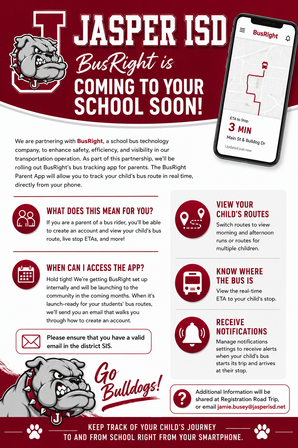 Bus Right Coming to Jasper ISD