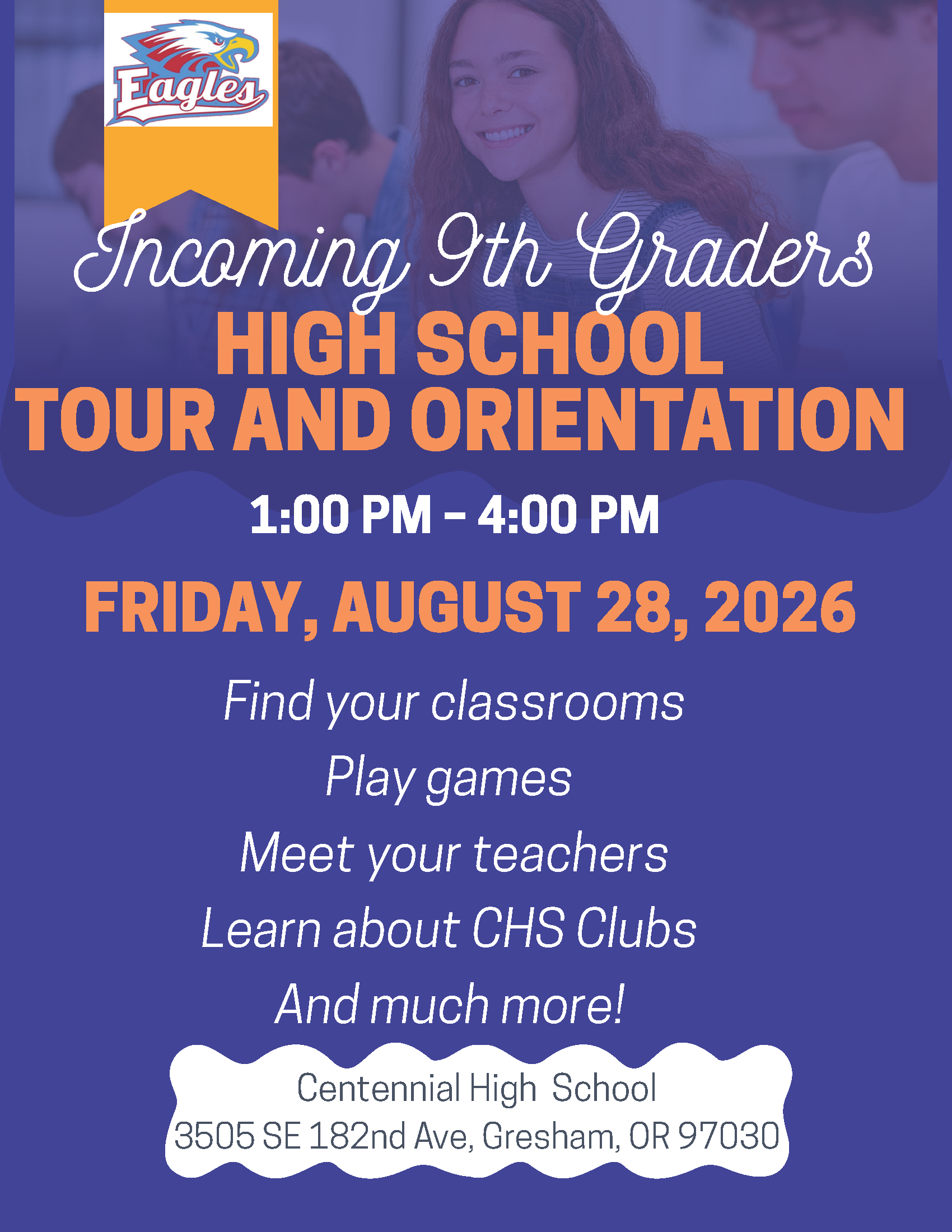 Reminder: 9th Grade Orientation Tomorrow, August 28th! 