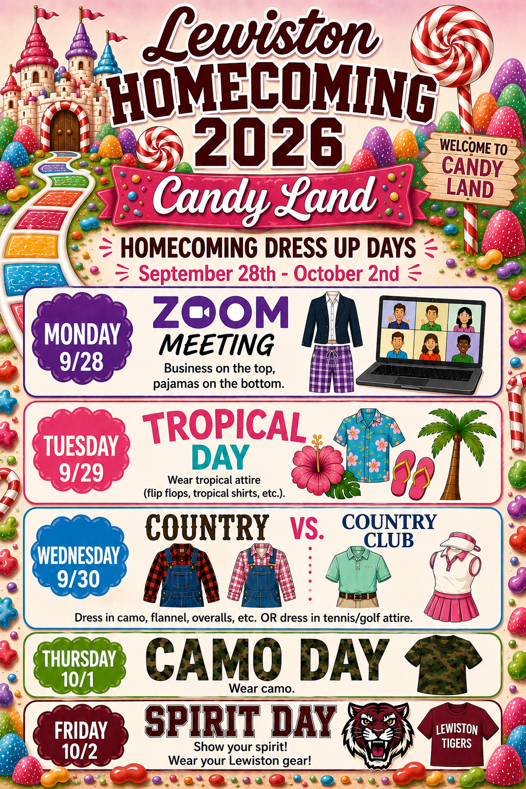 Homecoming Week Dress Up Days!