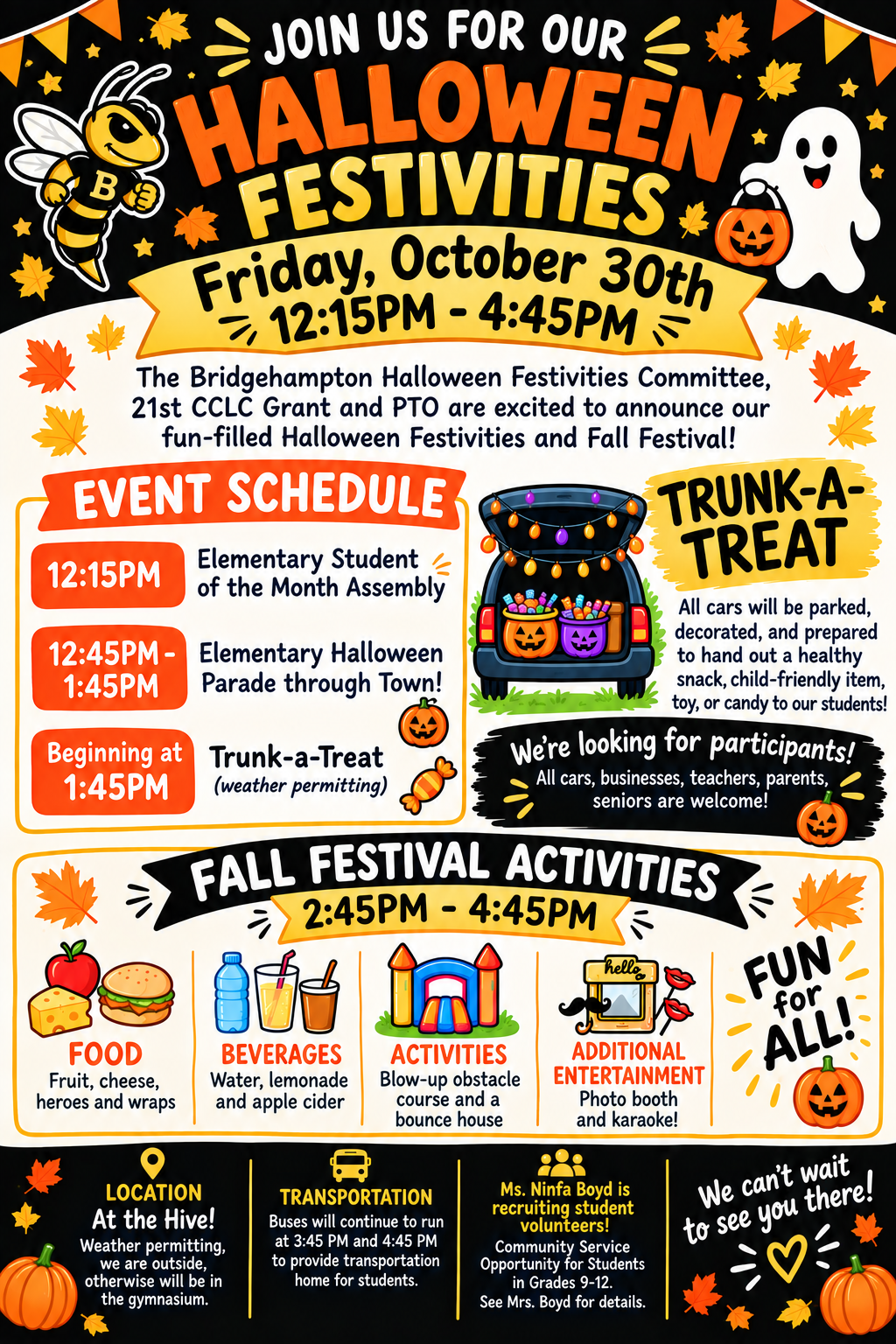 🎃👻 Halloween Festivities & Fall Festival! 🍂🐝