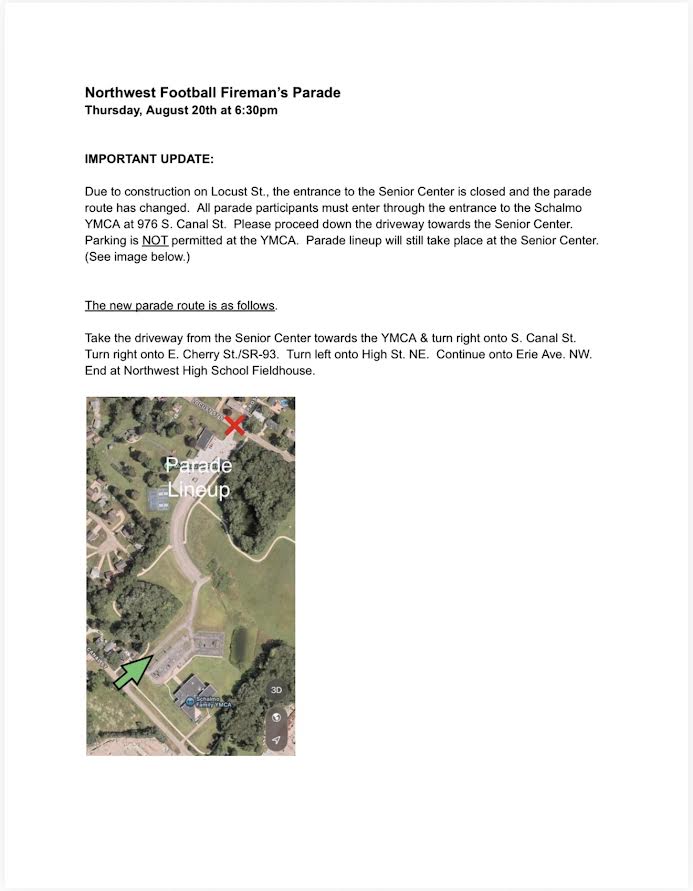 Parent Message 8. 20. 26