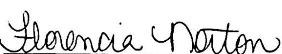 A handwritten signature reading 'Florencia Norton' in black ink on a white background.