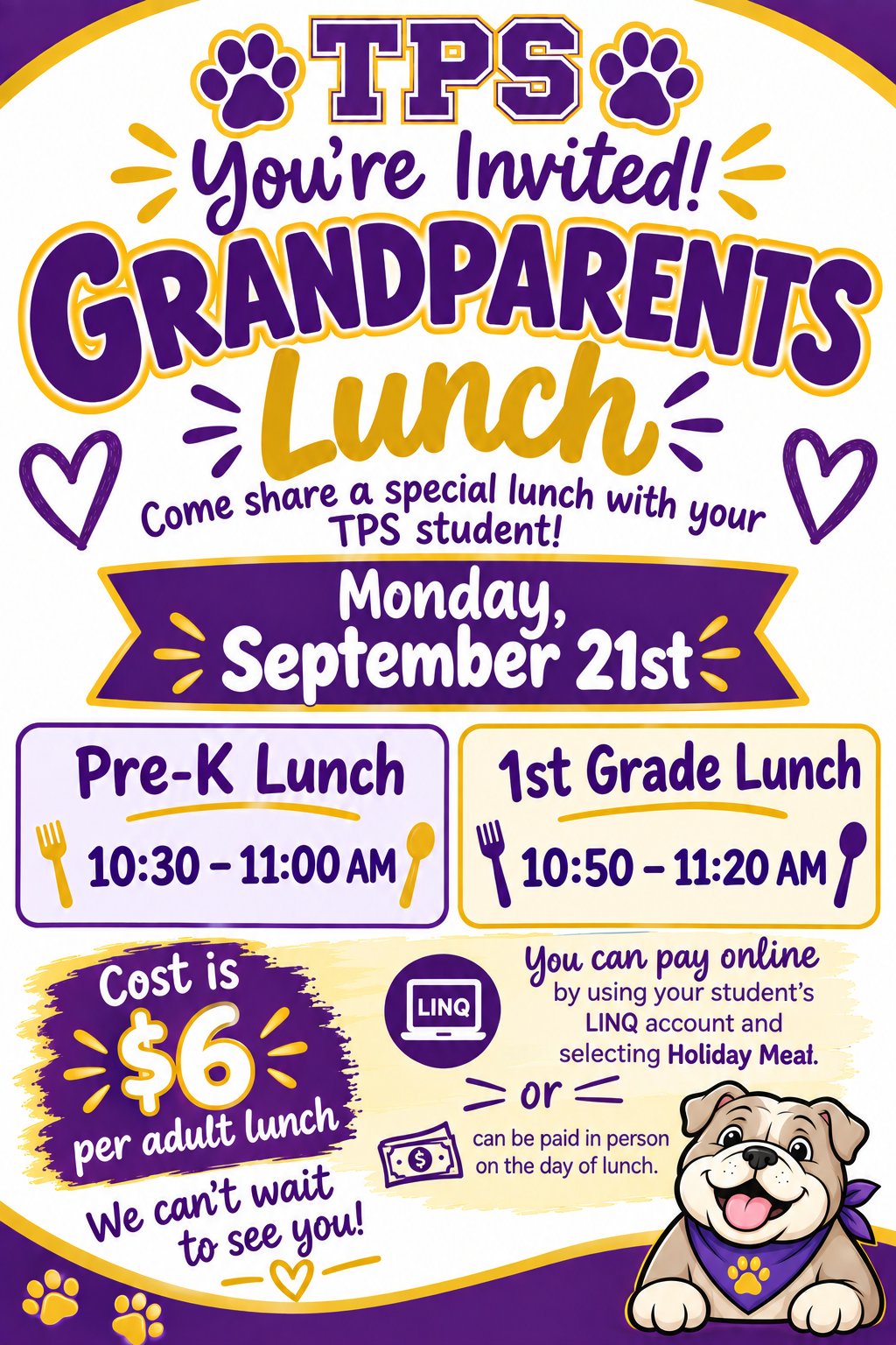 Pre K and 1st Grade Grandparents Lunch