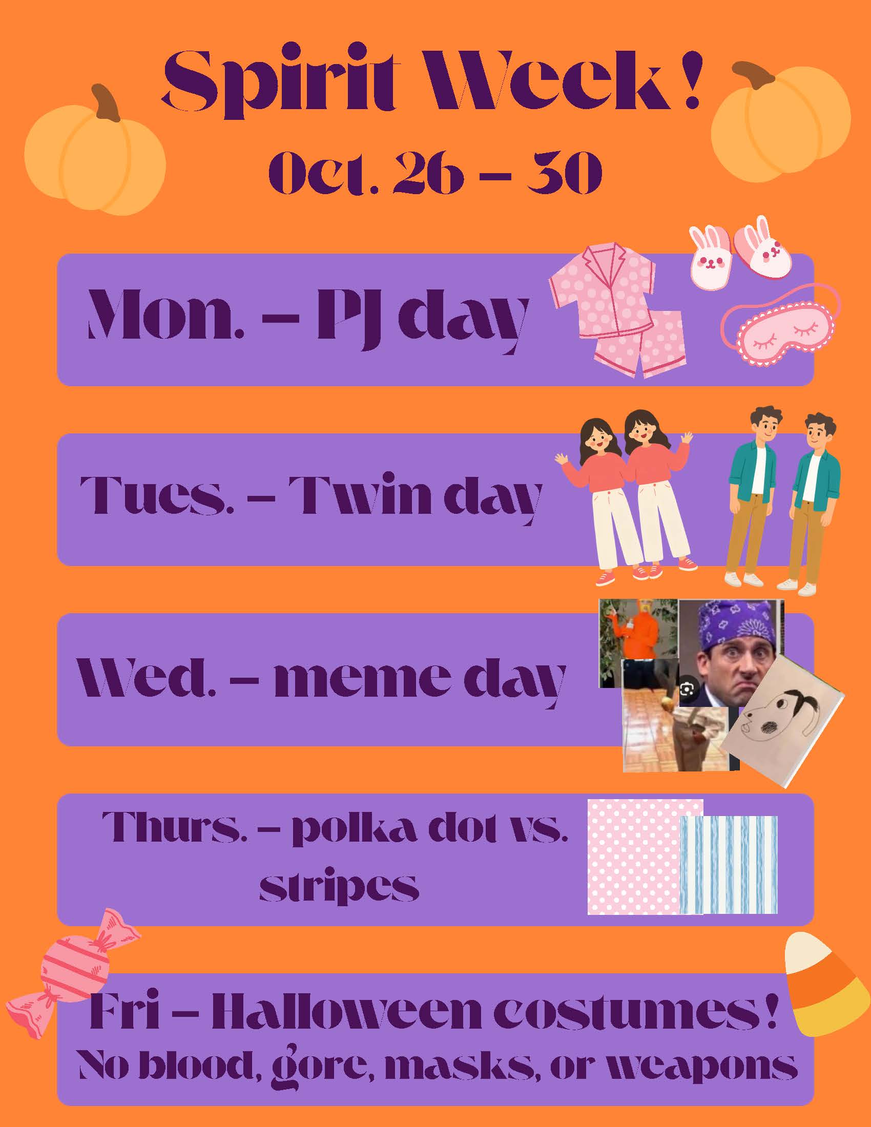 Spirit Week and Halloween Costume Contest Guidelines