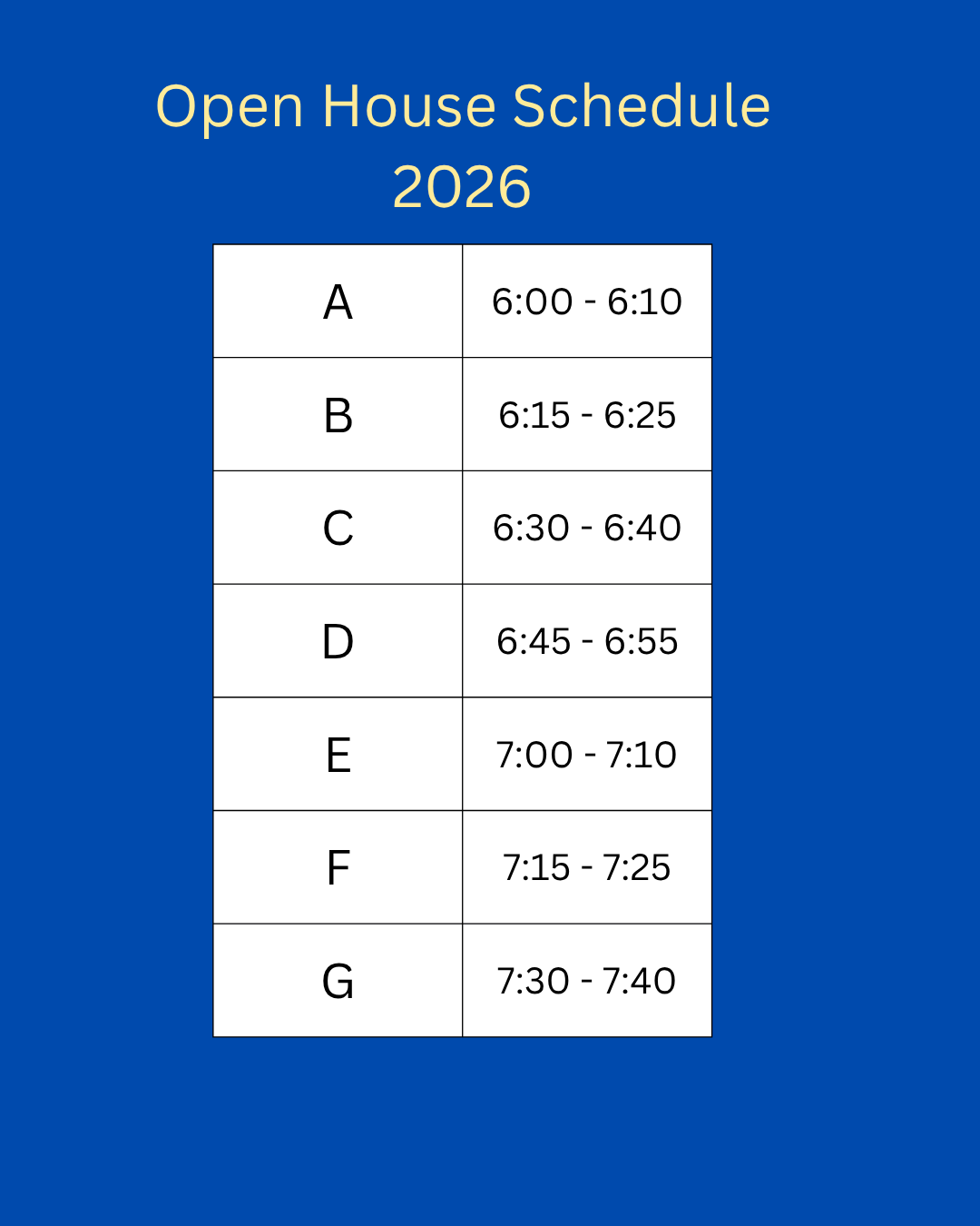 Important Information - Open House