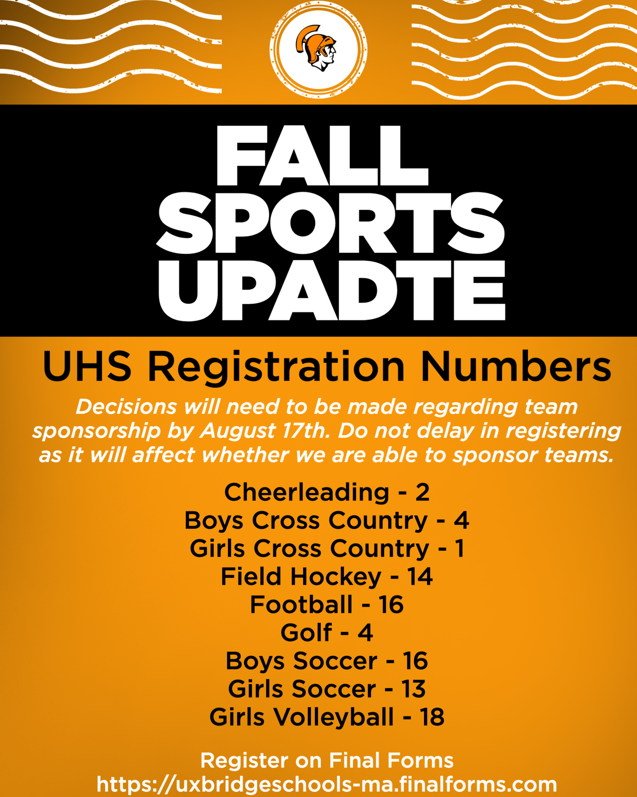 Fall Sports Registration is OPEN! 