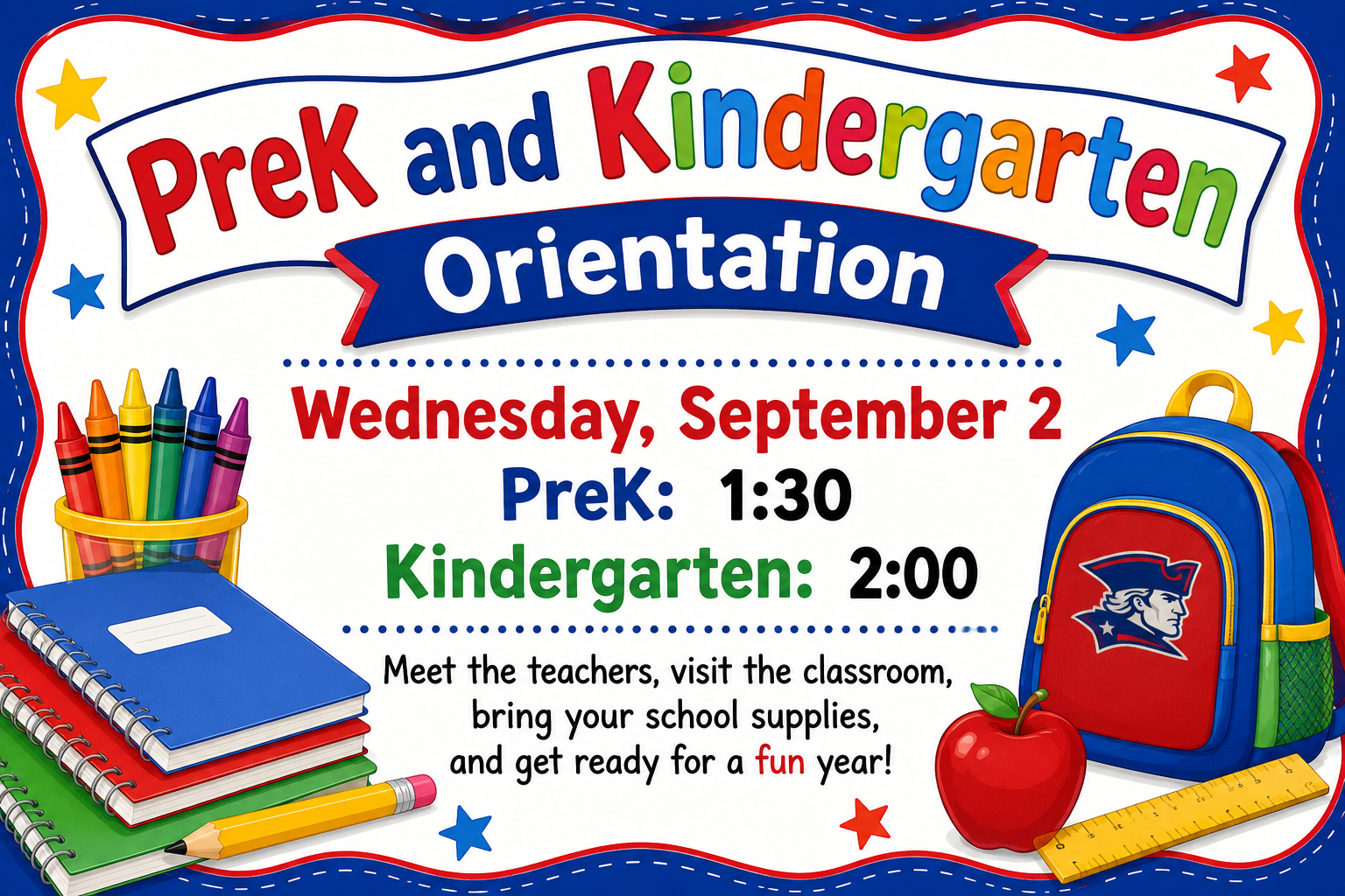 Pre-K and Kindergarten Orientation