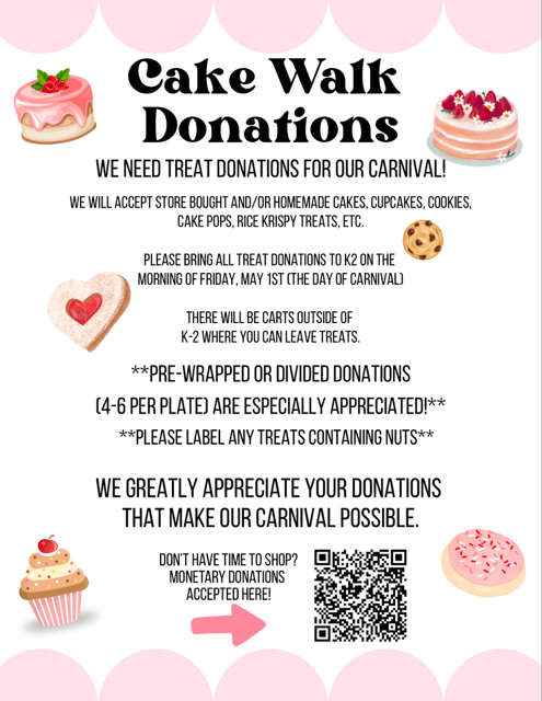 Cake Walk Donations Needed
