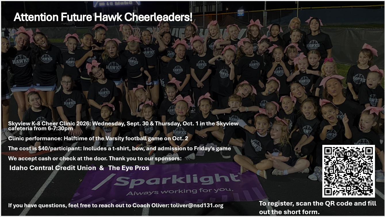 📣 Attention Future Hawk Cheerleaders! 📣